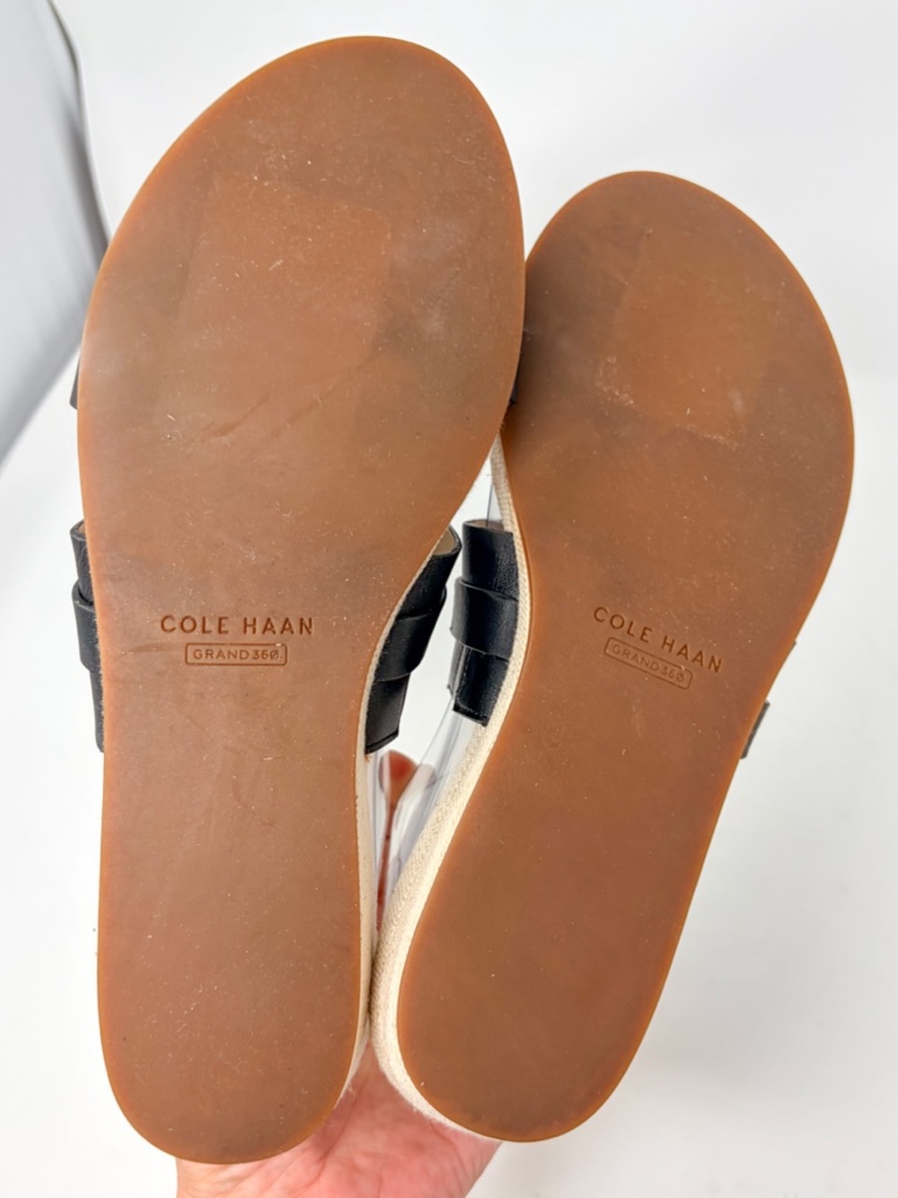 Cole Haan Francine Black Leather Double-Strap Slide Sandal, NEW Size 7 MSRP $150 - Picture 10 of 13